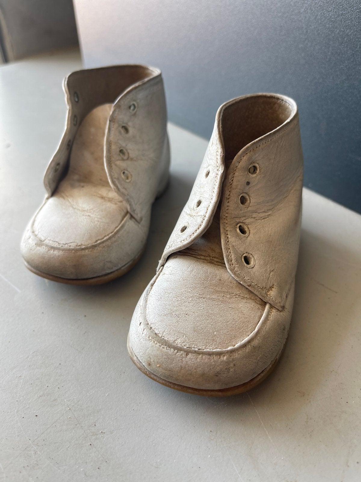 Vintage Topolino babyschoentjes, wit, 13 cm, Kinderen en Baby's, Ophalen of Verzenden, Gebruikt, Jongetje of Meisje, Schoentjes