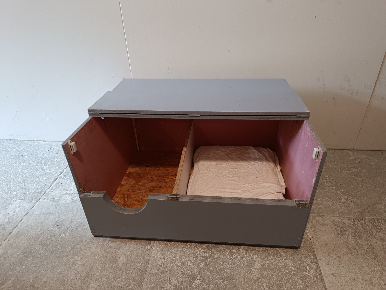 werpkist (bevalling) voor poes of kleine hond, Ophalen