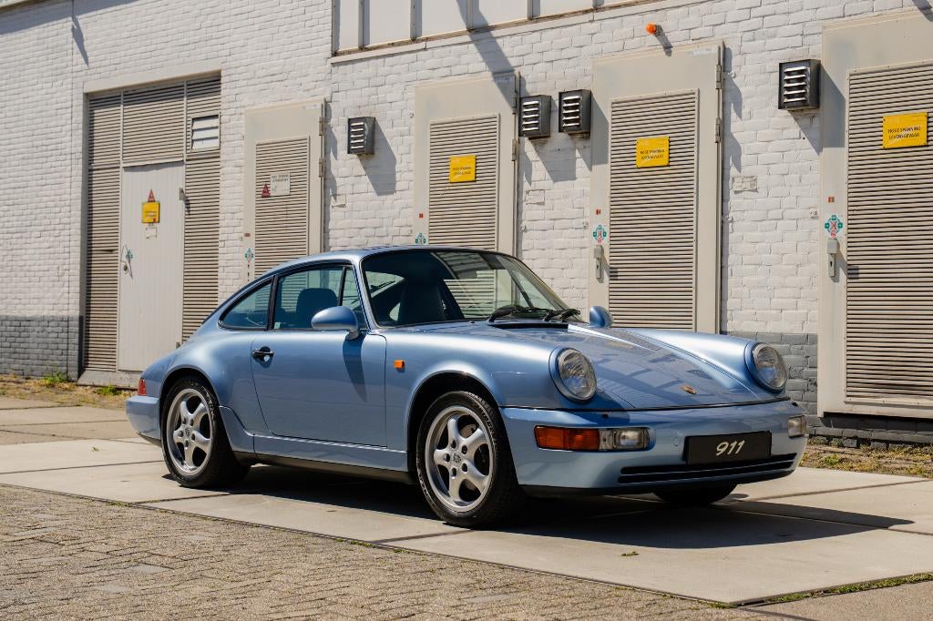 Porsche 964 Carrera 4 coupe 1993 'Horizon Blue Metallic', Auto's, Porsche, Bedrijf, Benzine, Coupé, Blauw, Blauw, Kunstmatig leder