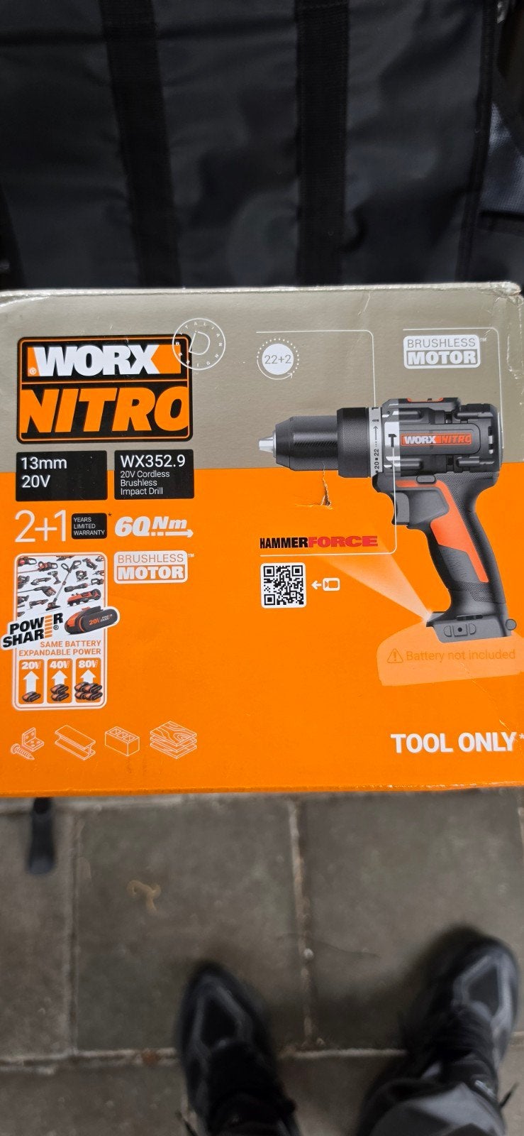 Worx Nitro WX352.9 Accu Klopboormachine (Tool Only), 600 watt of meer, Nieuw, Ophalen of Verzenden, Klopboormechanisme