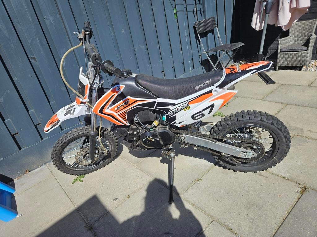 Nitro Storm V2 Pitbike 110 cc. Minder dan 100km op de teller, Fietsen en Brommers, Minibikes, Midibikes en Pitbikes, Ophalen, Nitro