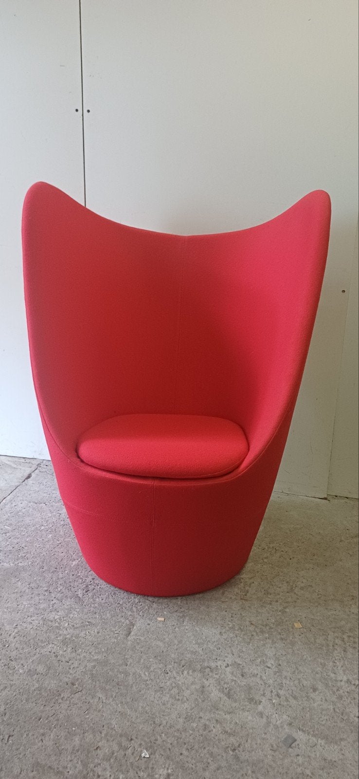 Mooie design rode tulp fauteuil akoestische stoel wol, Huis en Inrichting, 75 tot 100 cm, Ophalen of Verzenden, Zo goed als nieuw