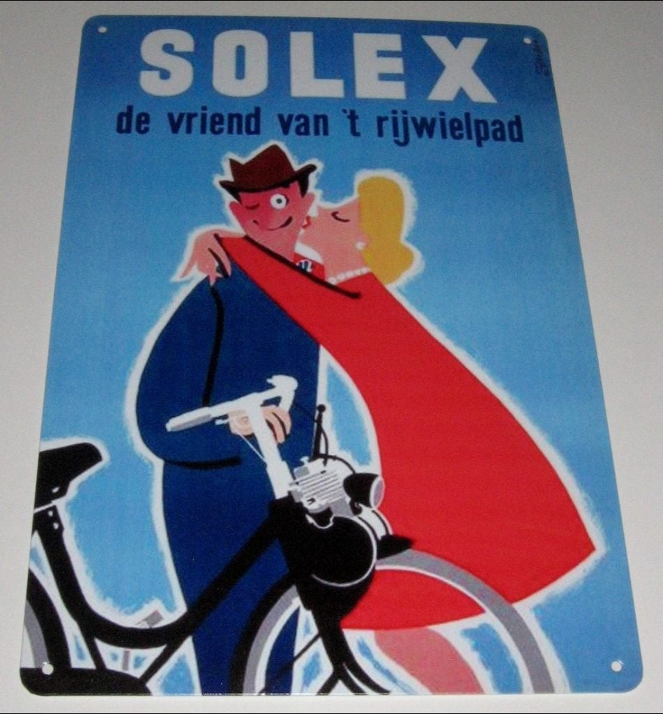 SOLEX : Metalen Bord Solex - De vriend van 't rijwielpad, Verzamelen, Verzenden, Nieuw, Reclamebord