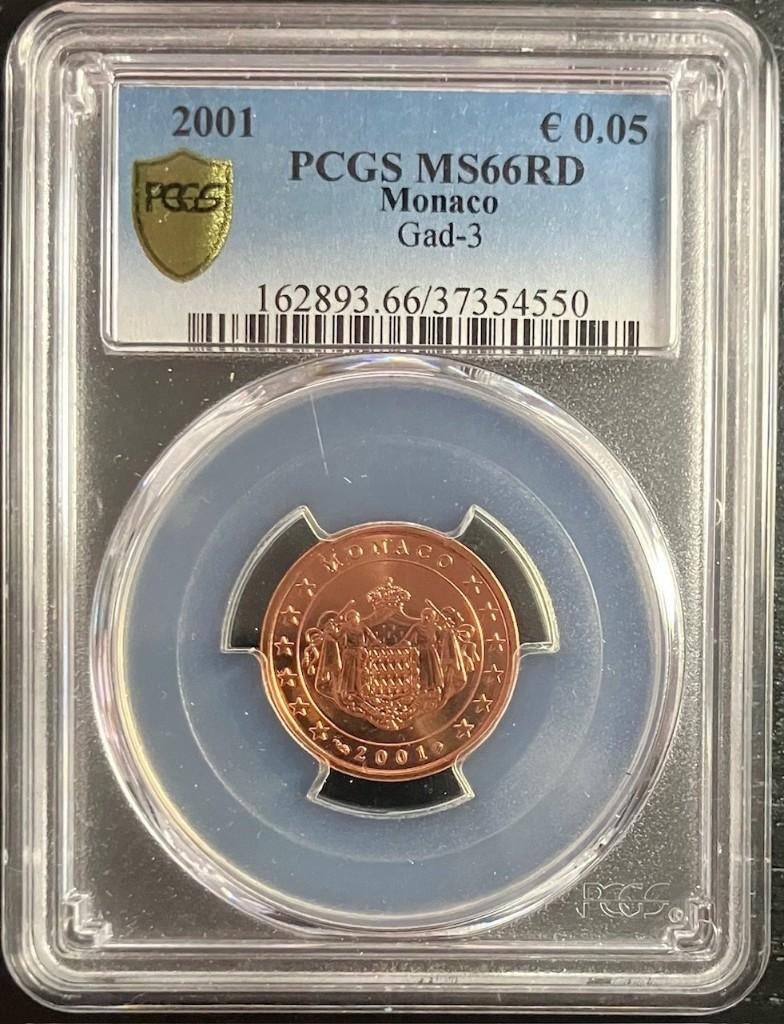 5 cent monaco 2001, Postzegels en Munten, Munten | Europa | Euromunten, Ophalen of Verzenden, Monaco, 5 cent, Losse munt