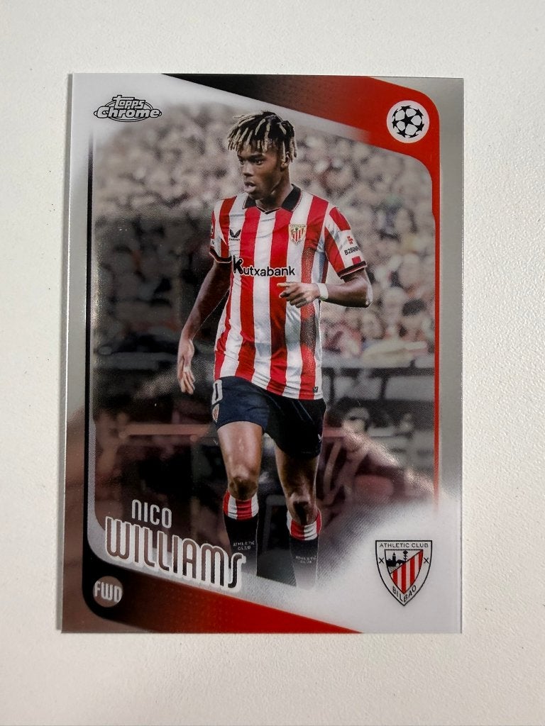 38 Nico Williams Topps Chrome 2025-26, Ophalen of Verzenden, Nieuw, Buitenlandse clubs, Poster, Plaatje of Sticker