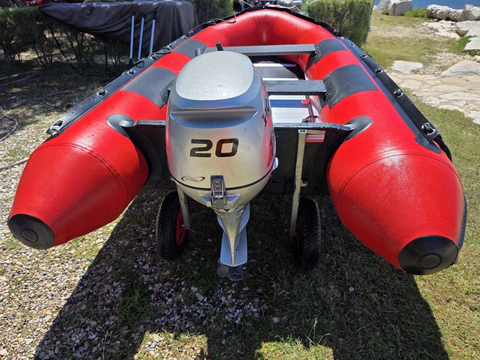 Quicksilver rubberboot met Honda 20pk en accessoires, Ophalen, Aluminium, Quicksilver, Peddels