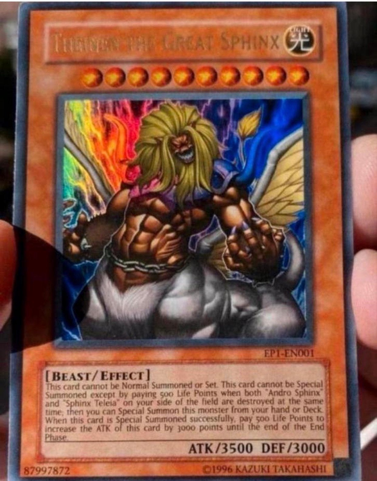 Yu-Gi-Oh! Andro Theinen teleia Sphinx EPI Movie Promo Set !, Ophalen of Verzenden, Zo goed als nieuw, Meerdere kaarten, Foil