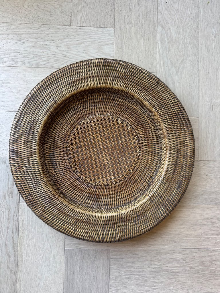 4 manden, Huis en Inrichting, Ophalen of Verzenden, Gebruikt, Rond, Riet
