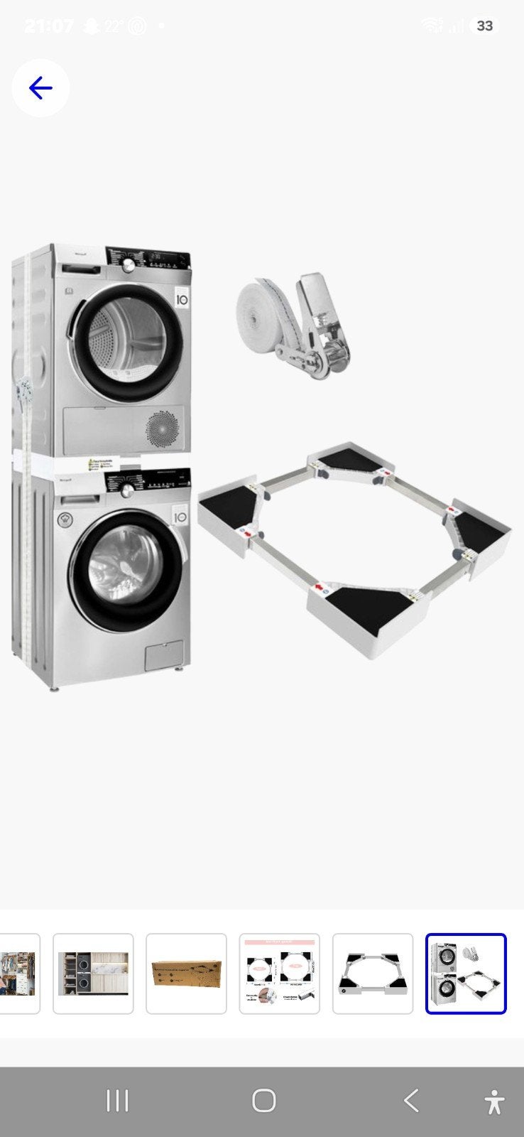 Impact wasmachine / droger stapelkit, Witgoed en Apparatuur, Ophalen, Zo goed als nieuw