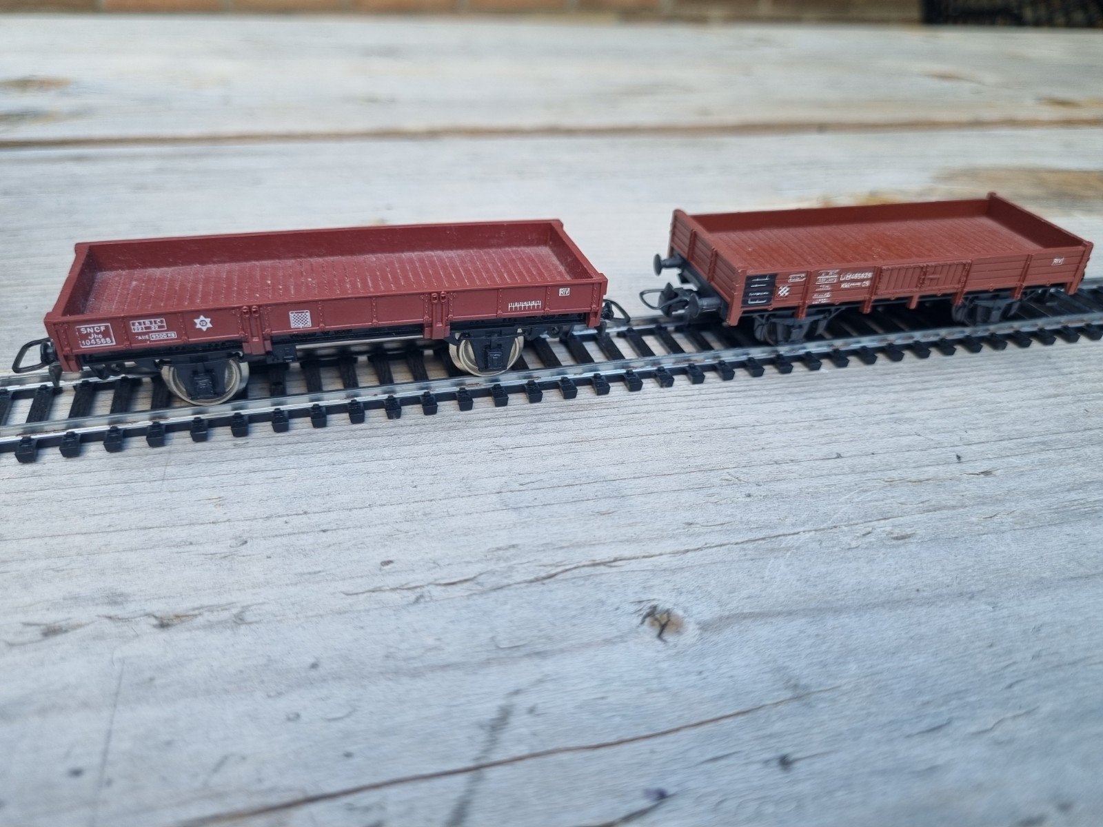 Austria 2 x H0 platte wagen 468626 Kklmm 05, Overige merken, Wisselstroom, Gebruikt, Wagon