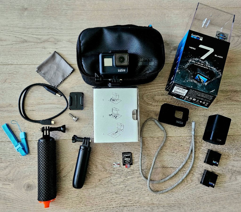 GoPro HERO7 Black Action Camera + Accessoires, Ophalen of Verzenden, Zo goed als nieuw, GoPro