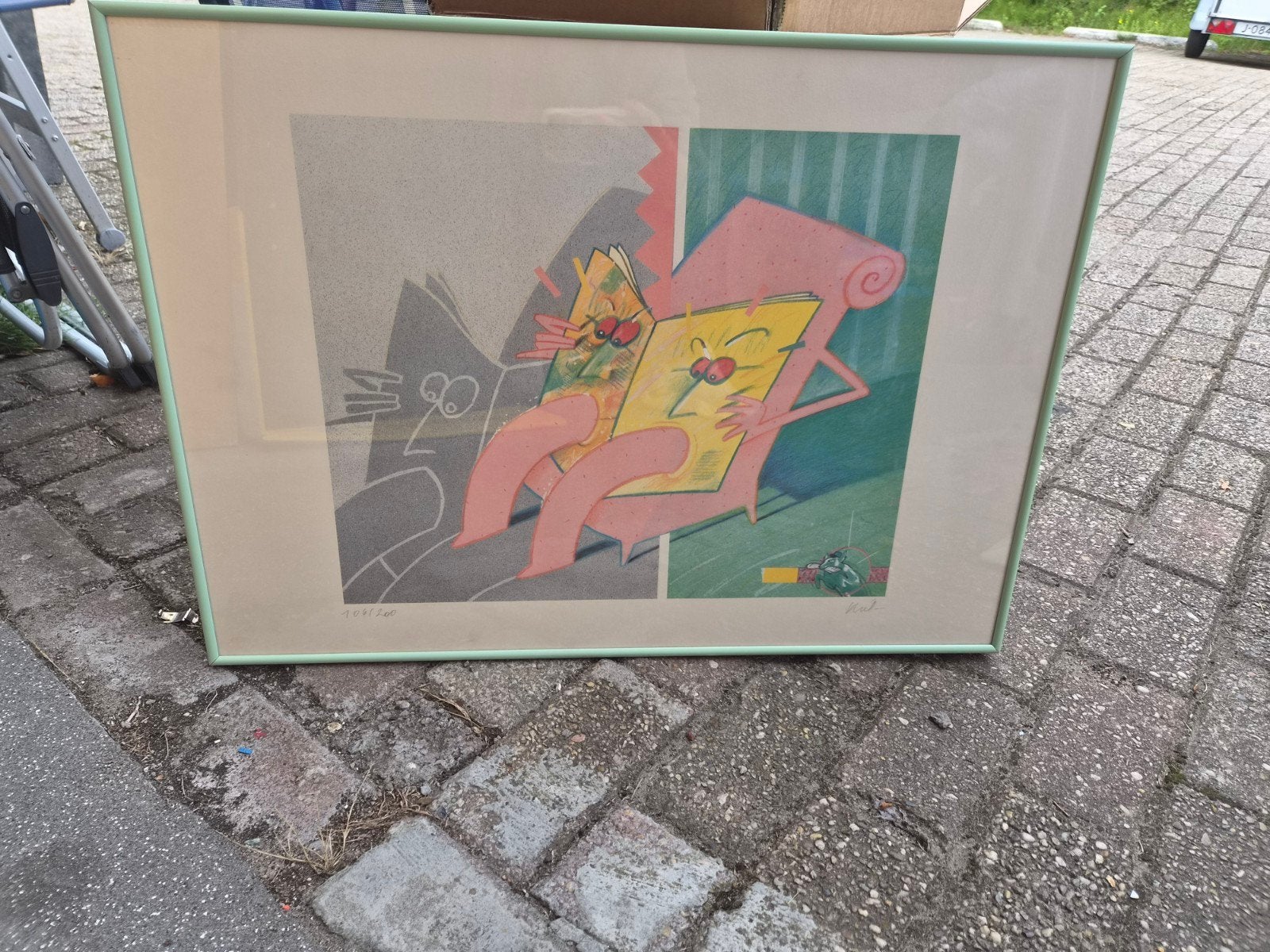 Hans Kanters - Handgesigneerde litho (106/200) in lijst, Ophalen