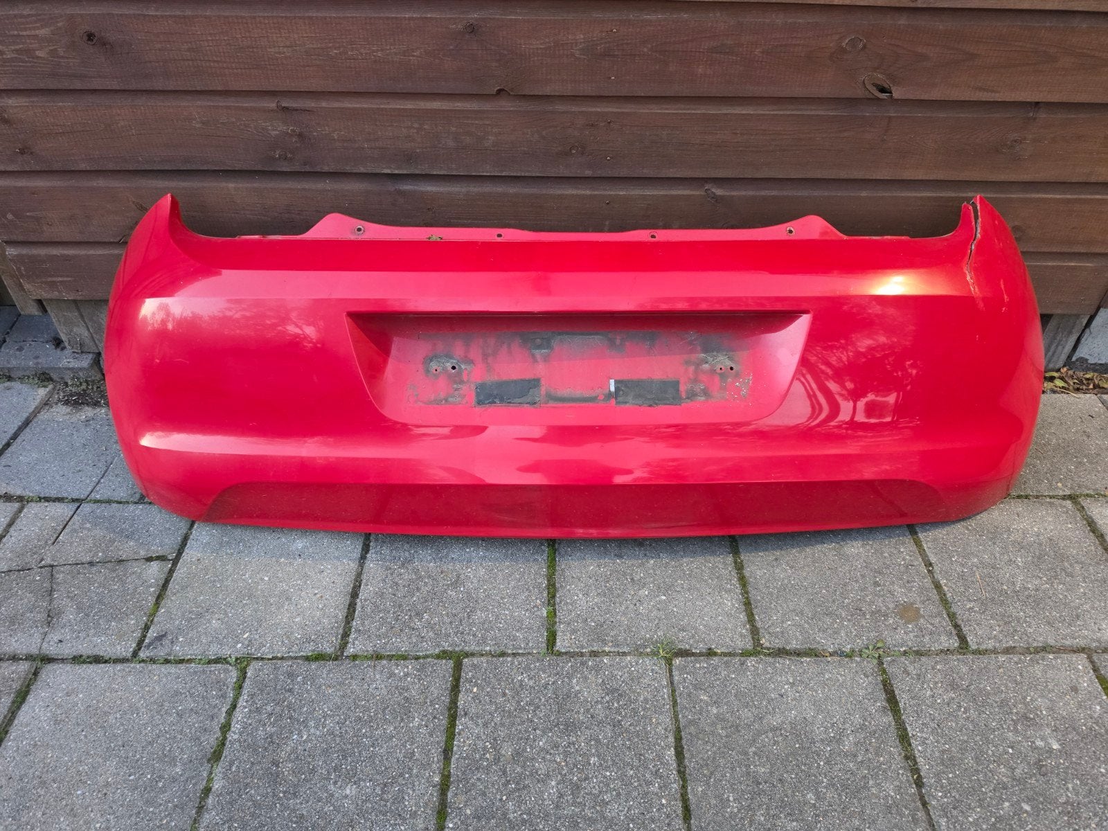 Skoda Citigo achterbumper rood (2012) met scheur, Ophalen, Gebruikt, Bumper, Achter