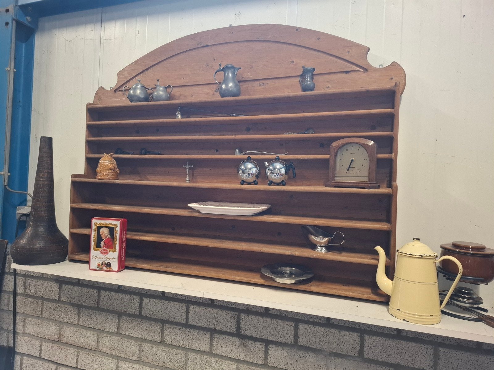 Prachtig Vintage Antiek grenen wandrek XL. Zie advert,, Ophalen