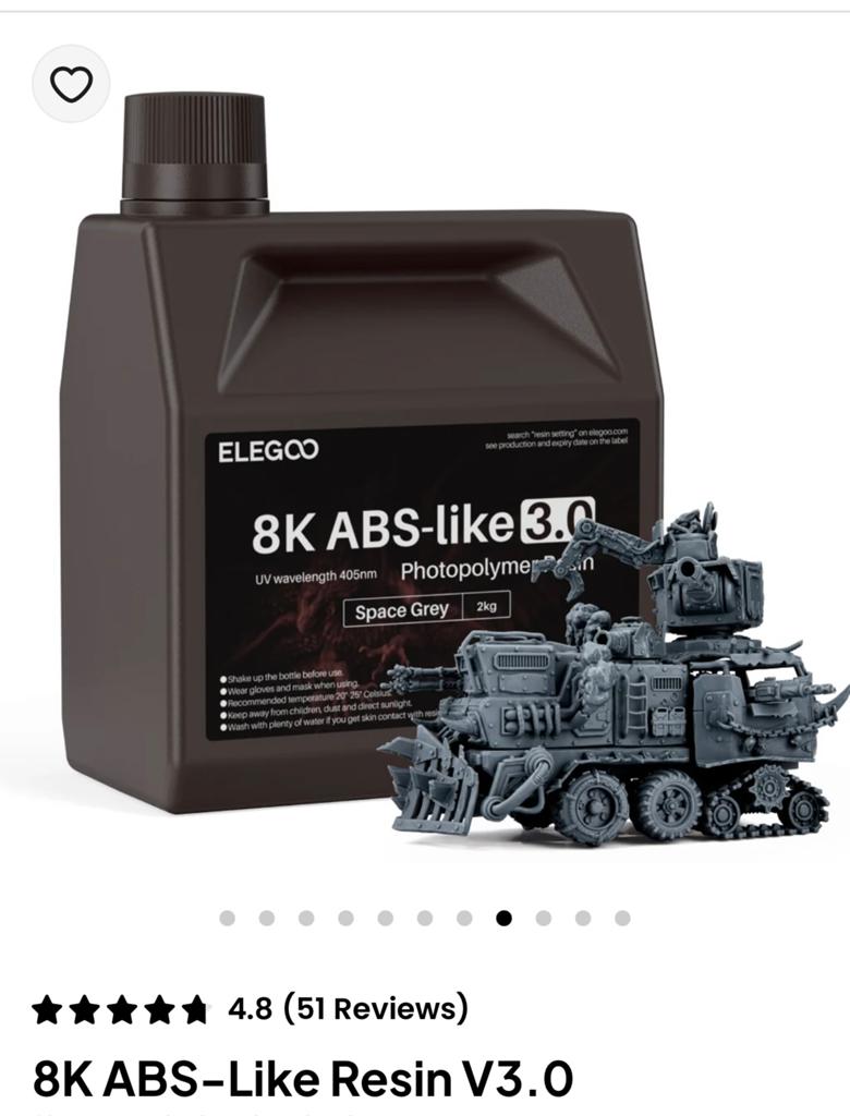 Elegoo 8K ABS-like 3.0 resin, Ophalen, Nieuw, Resin/hars