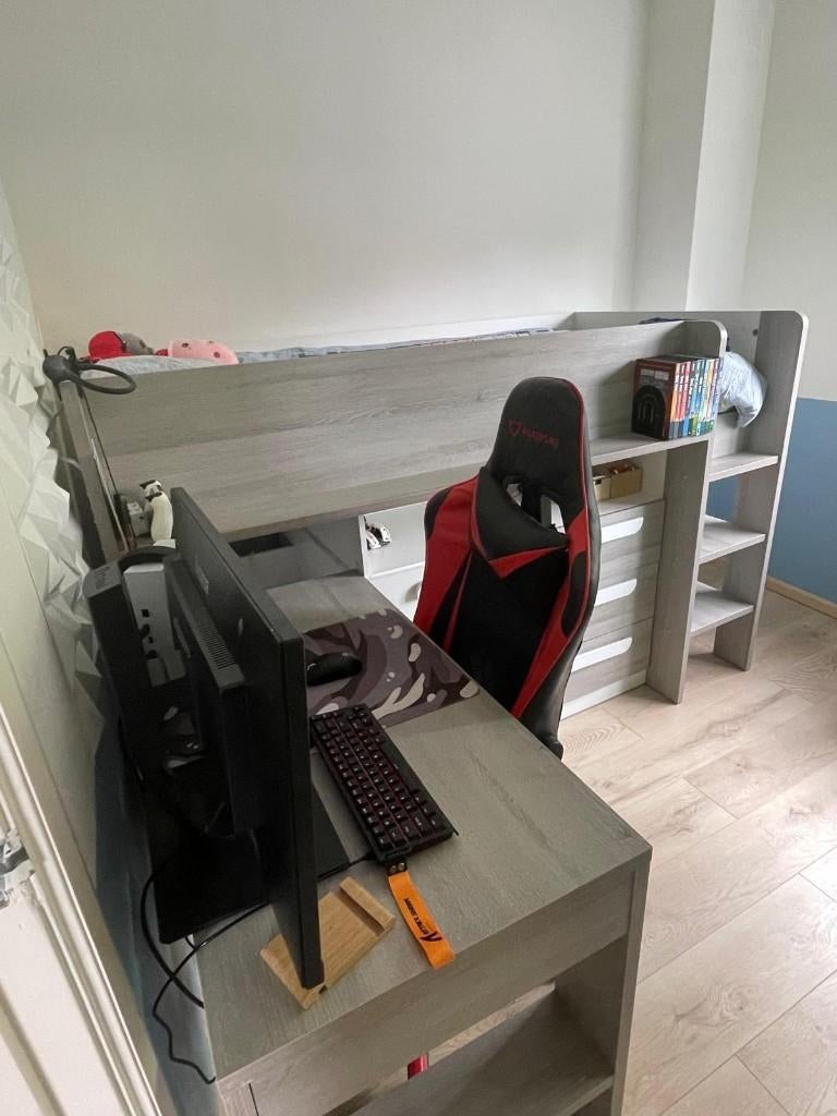 kinder bed half hoogslaper, Ophalen, Gebruikt, Hoogslaper