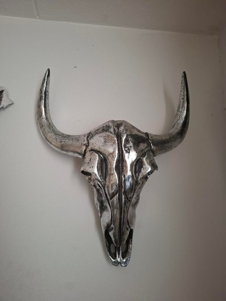 Decoratie Skull, Western, Zilver, Wandhanger, Ophalen of Verzenden