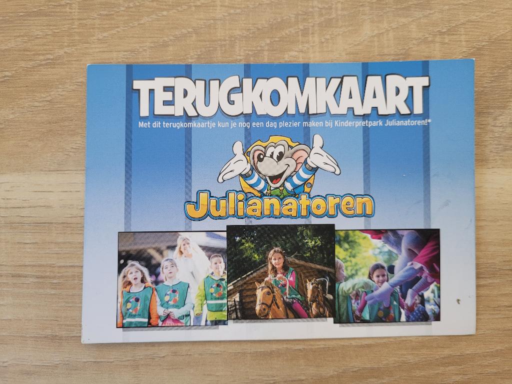 Terugkomkaart voor Koningin Julianatoren, Tickets en Kaartjes, Recreatie | Pretparken en Attractieparken, Eén persoon, Ticket of Toegangskaart