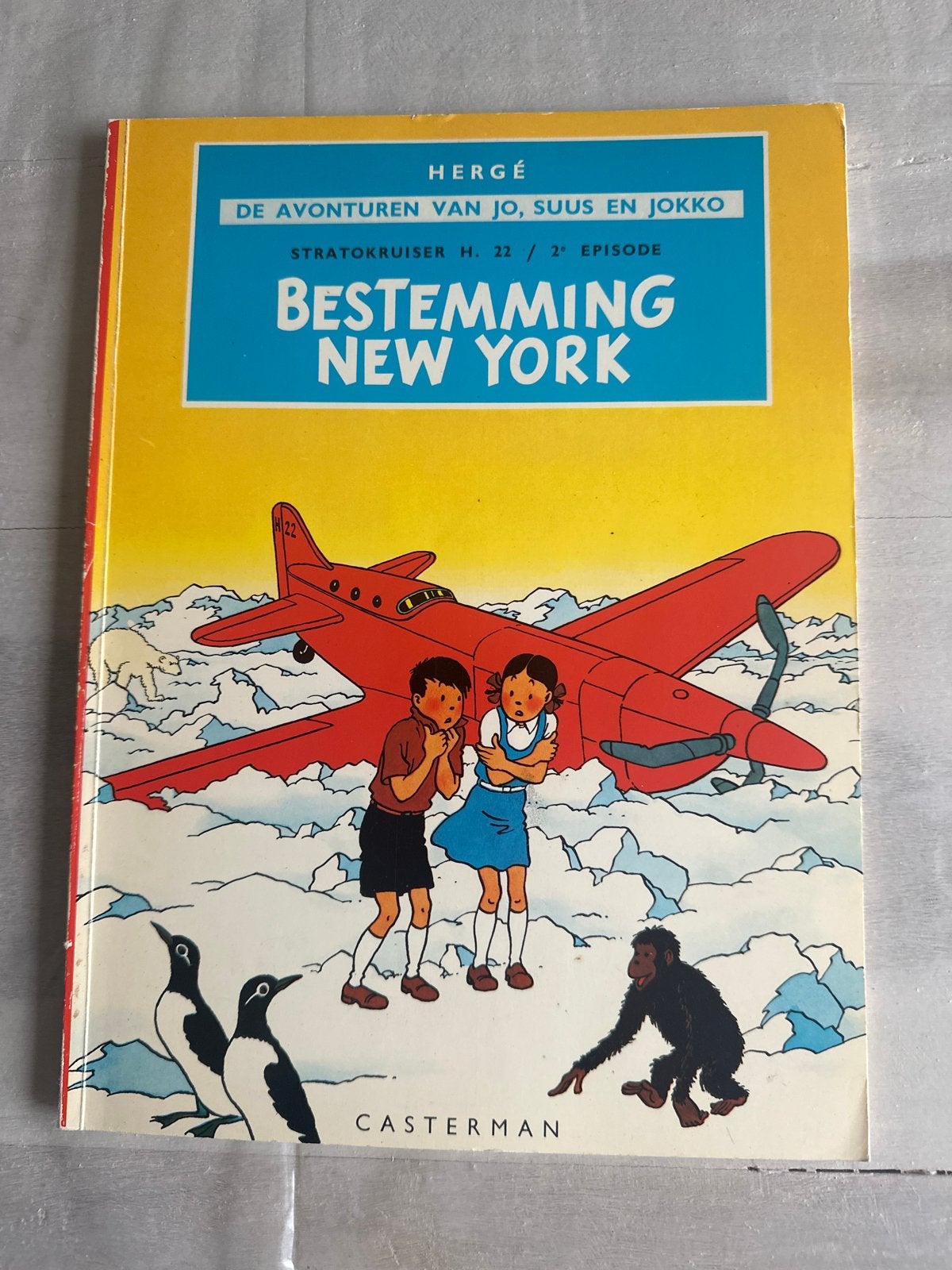 Jo, Suus en Jokko: Bestemming New York (Hergé), Boeken, Eén stripboek, Ophalen of Verzenden, Gelezen