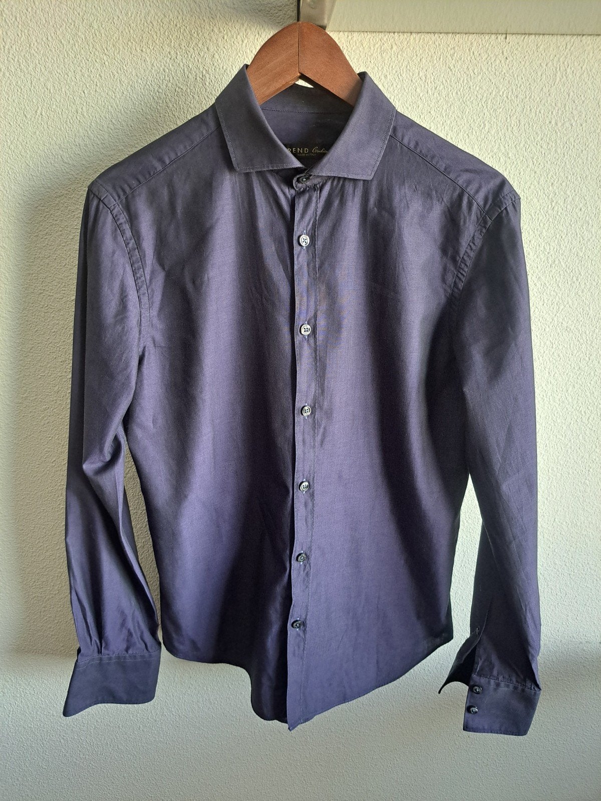 Donkerblauw overhemd Corneliani maat M, Kleding | Heren, Ophalen of Verzenden, Zo goed als nieuw, Blauw, Halswijdte 39/40 (M)