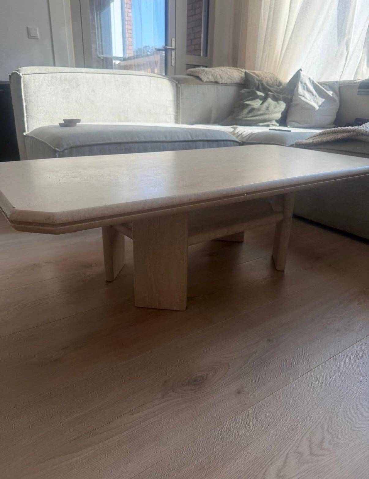 Mooie travertin salontafel, Huis en Inrichting, Ophalen, 100 tot 150 cm, 50 tot 100 cm, Zo goed als nieuw