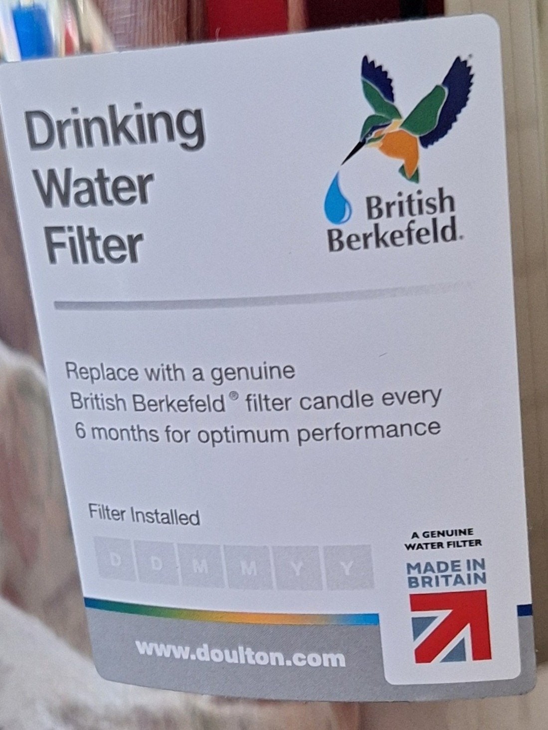 British Berkeveld drinkwaterfilter, Ophalen