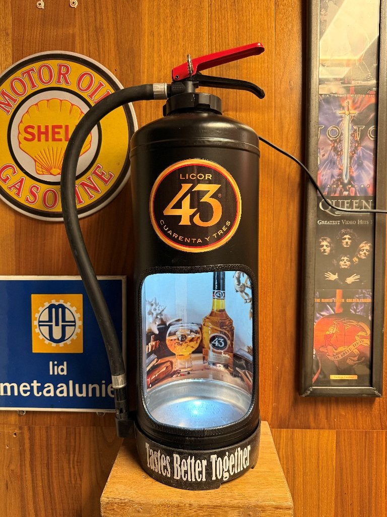 Likeur 43 decoratieve brandblusser lamp, mancave, Ophalen of Verzenden, Nieuw, E14 (klein), Led-lamp
