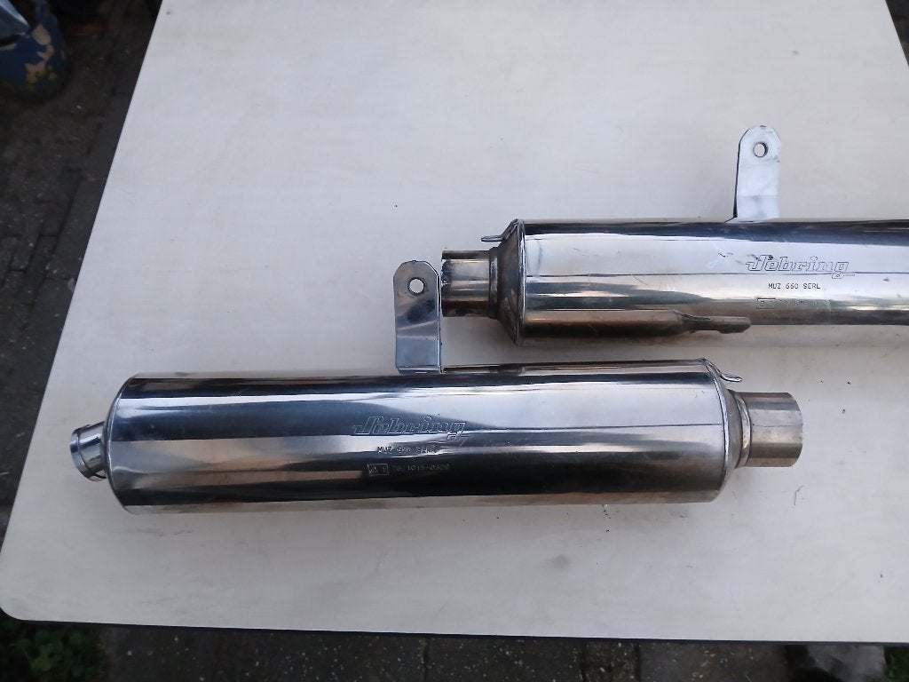 2x sebring einddempers voor 4 in 2 uitlaat, Motoren, Ophalen, Gebruikt