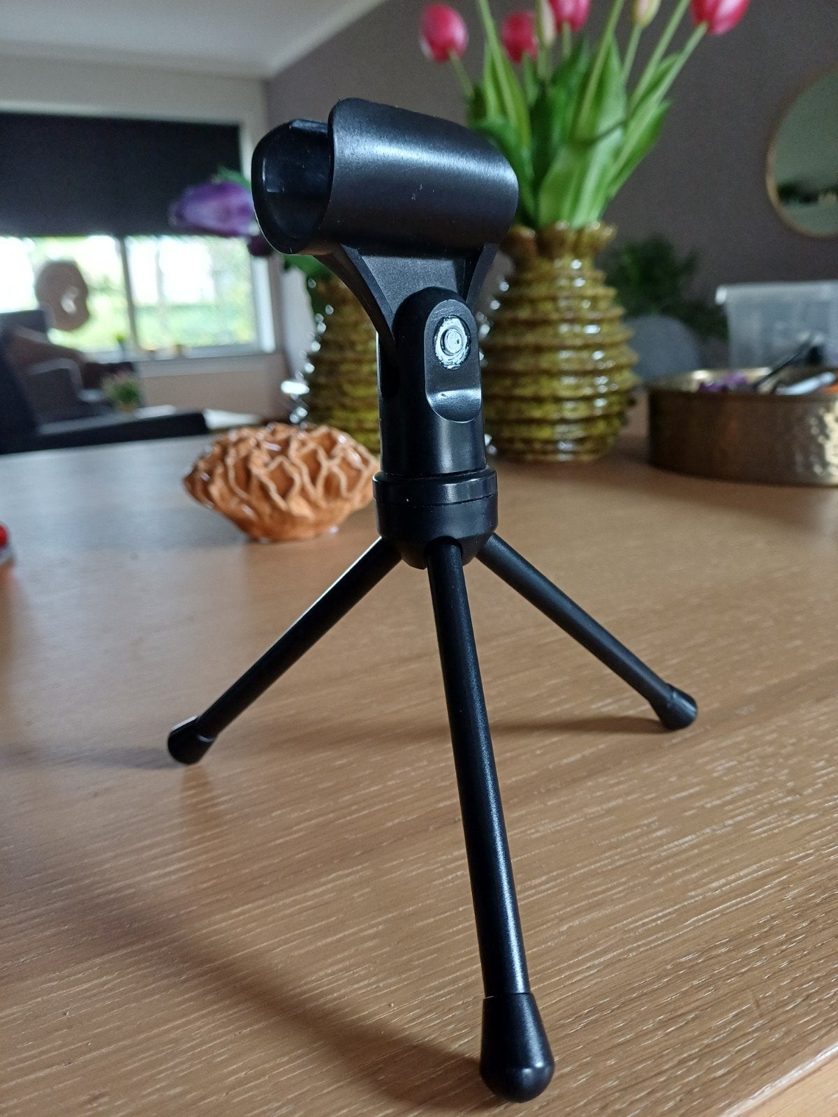 Mini microfoon statief - 16,5 cm hoog, Ophalen, Zo goed als nieuw, Audio