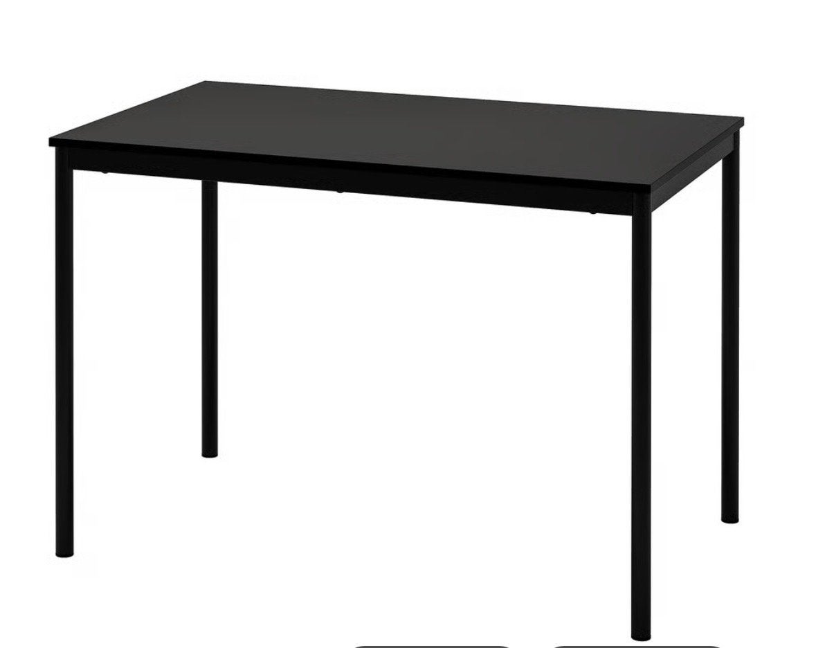 IKEA Sandsberg - zwarte tafel/bureau, Huis en Inrichting, Ophalen, Gebruikt, 100 tot 150 cm, 50 tot 100 cm