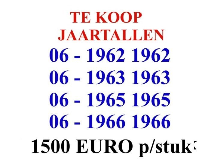 MOOIE 06-NUMMERS UNIEKE JAARTALLEN TE KOOP, Telecommunicatie, Ophalen of Verzenden, Nieuw, Overige providers, Prepaidkaart