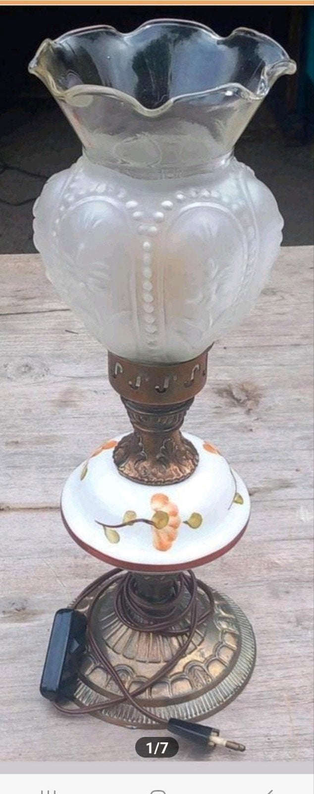 Prachtige Vintage Jugendstil/Art Nouveau Tafellamp, Ophalen of Verzenden