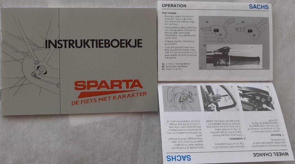 Sparta instructieboekje, Fietsen en Brommers, Ophalen of Verzenden, Zo goed als nieuw