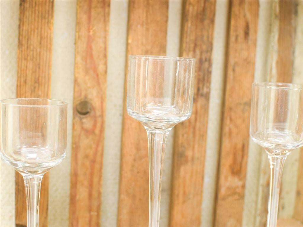 Set van 3 Glazen kandelaars 51500, Ophalen of Verzenden, Gebruikt, Overige materialen