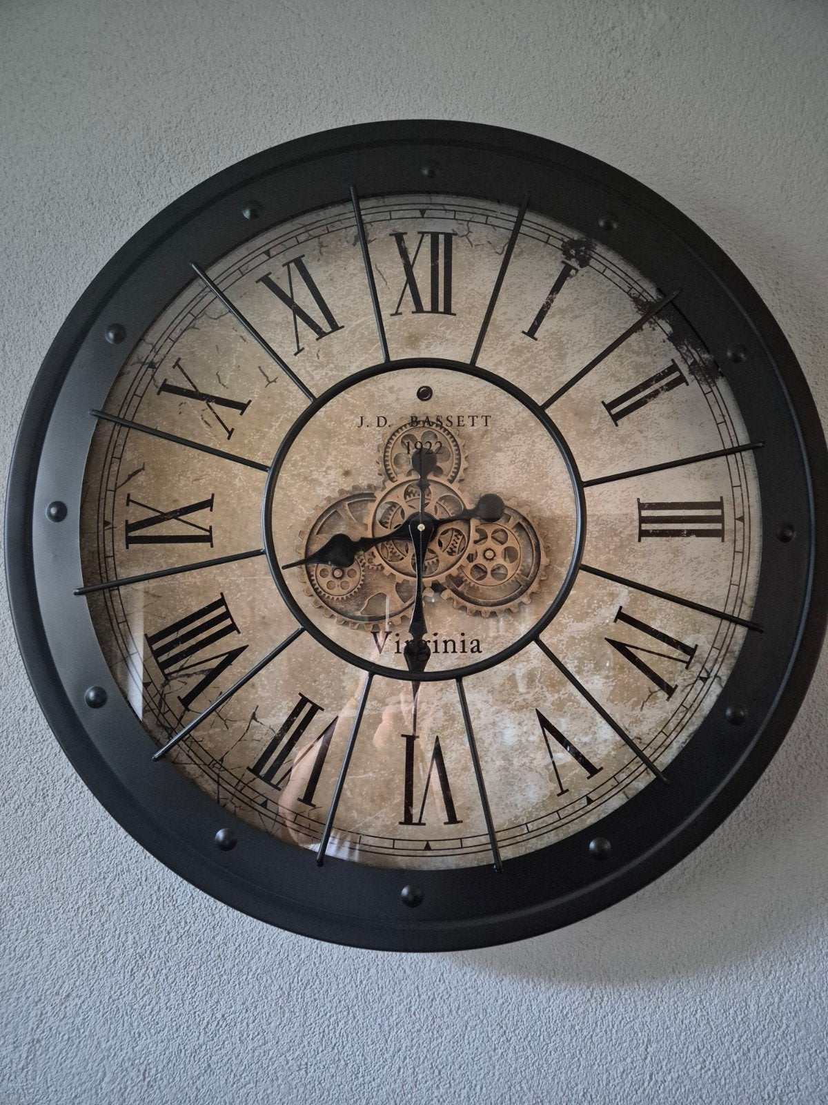 wandklok 80cm doorsnee, Industrieel, Ophalen, Zo goed als nieuw, Wandklok