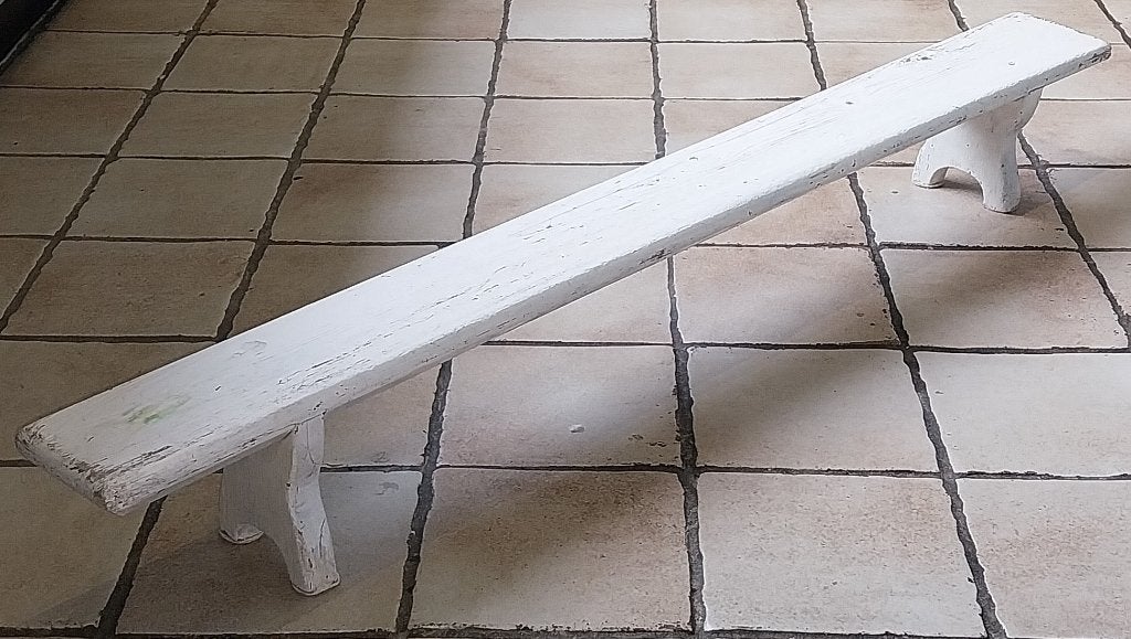 Brocant Frans Boerenbankje / Schoolbankje / Voetenbankje, Antiek en Kunst, Ophalen of Verzenden