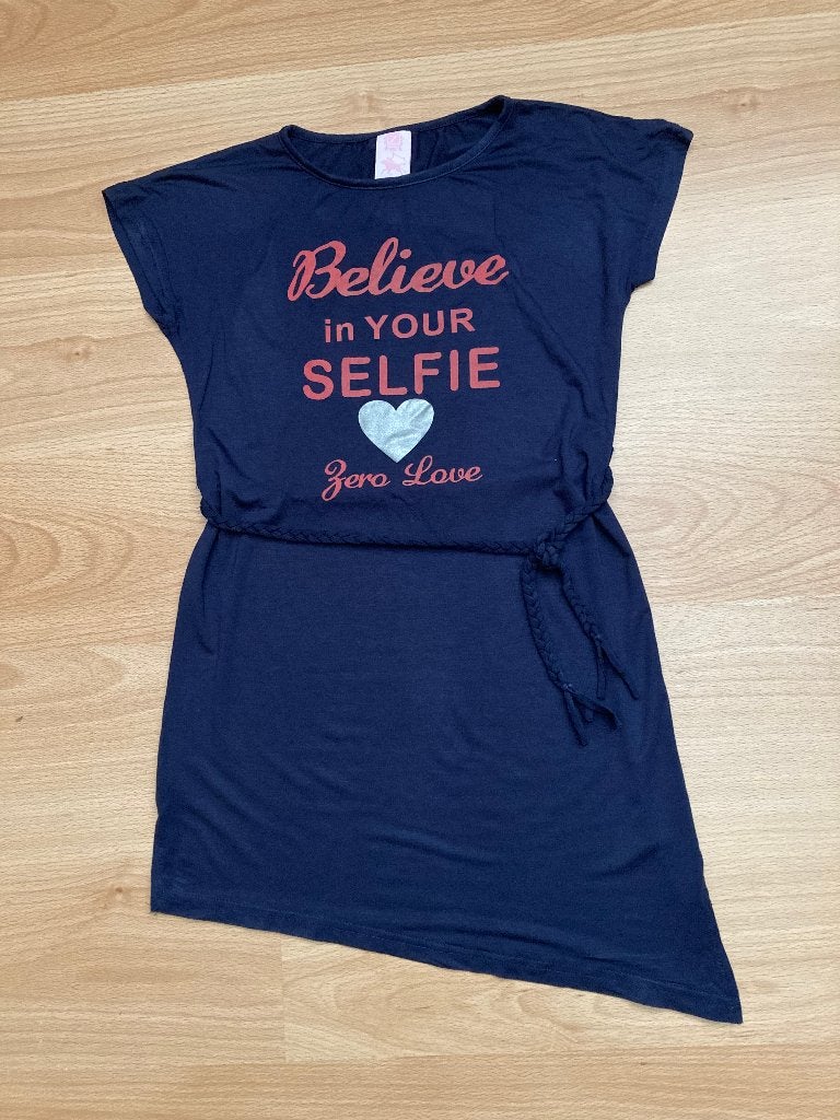 Zero Jeans shirt 'Believe in your selfie' print mt 140 - 146, Kinderen en Baby's, Zero Jeans, Meisje, Ophalen of Verzenden, Zo goed als nieuw