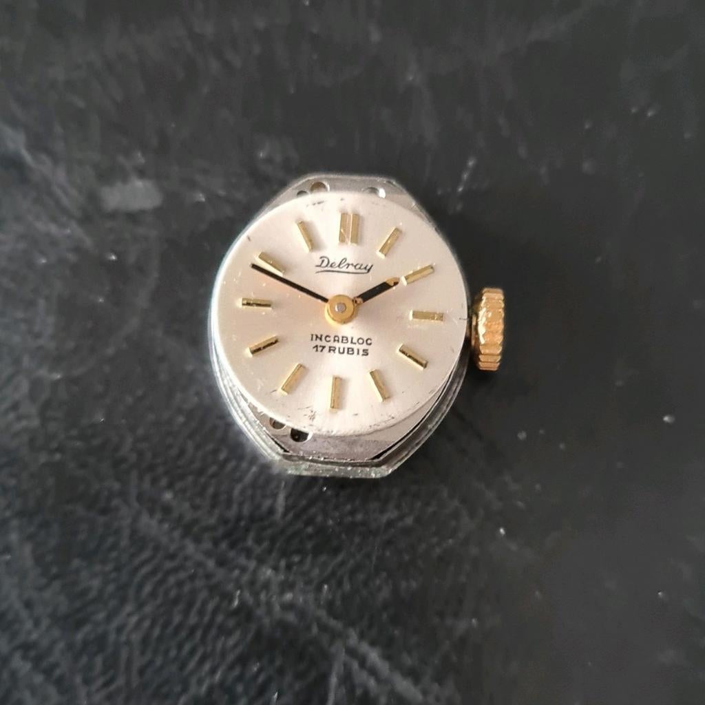 Oud uurwerk Delray Incablog 17 Rubis, Antiek en Kunst, Ophalen of Verzenden