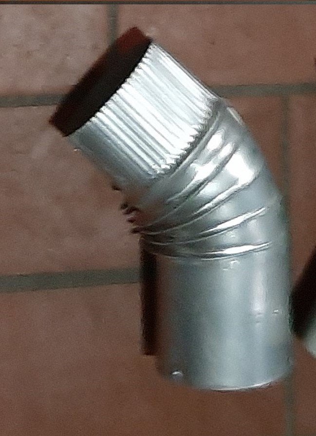 Aluminium 45 Graden Bocht diameter Ø 80 mm Mof x Spie, Ophalen, Bochten, Aluminium, Zo goed als nieuw