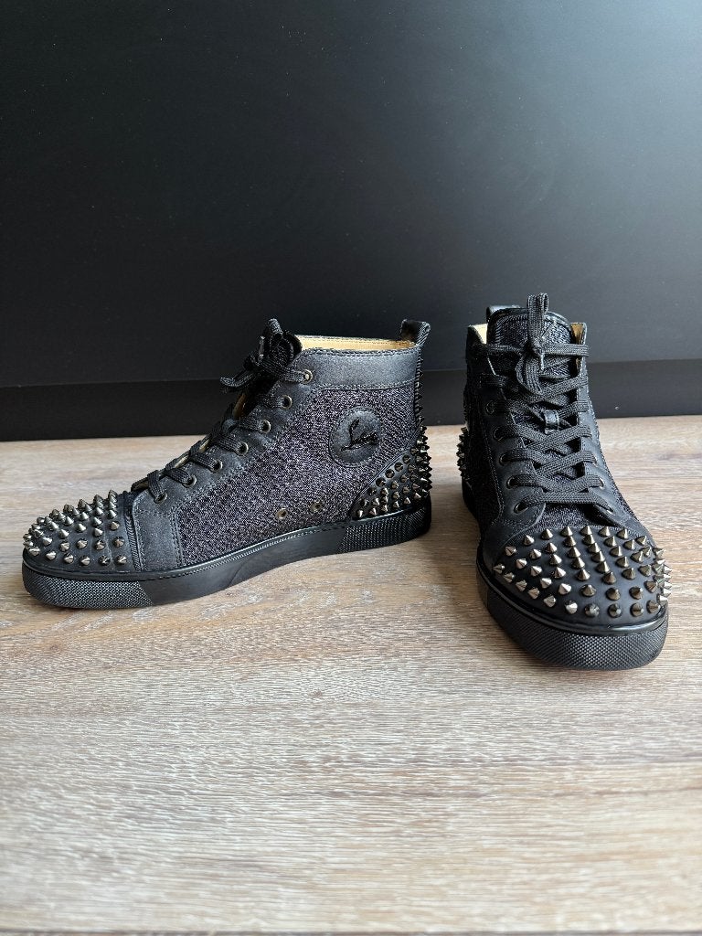 Christian Louboutin Louis Spikes High Top Zwart - Maat 42, Kleding | Heren, Schoenen, Christian Louboutin, Verzenden, Zwart, Sneakers of Gympen