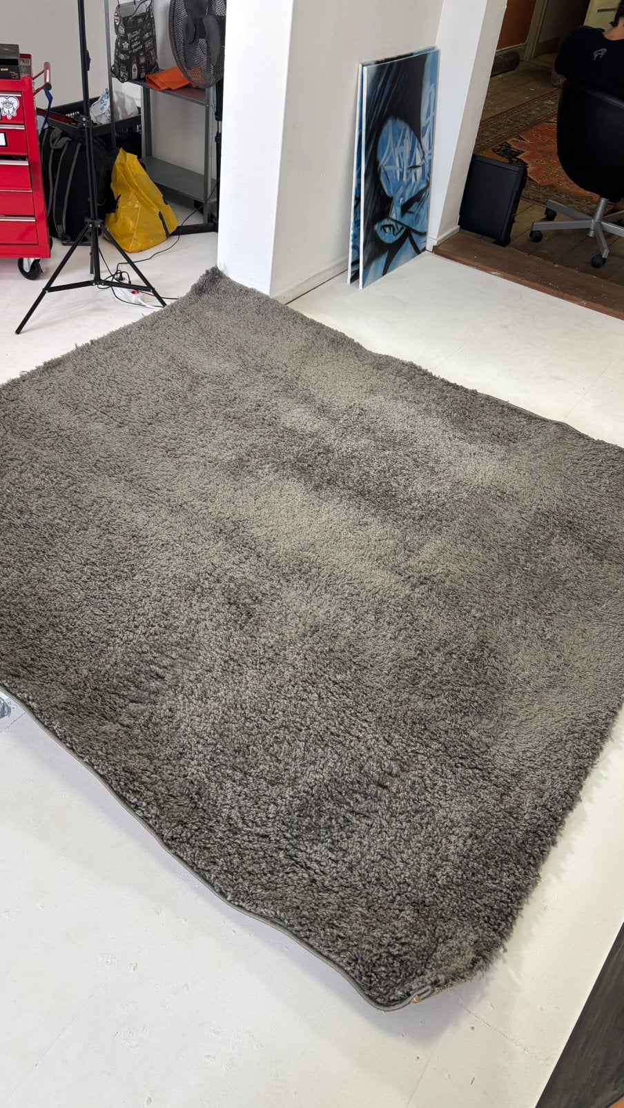 Groot grijs vierkant tapijt 2x2 meter, Ophalen, Vierkant, 200 cm of meer, Zo goed als nieuw