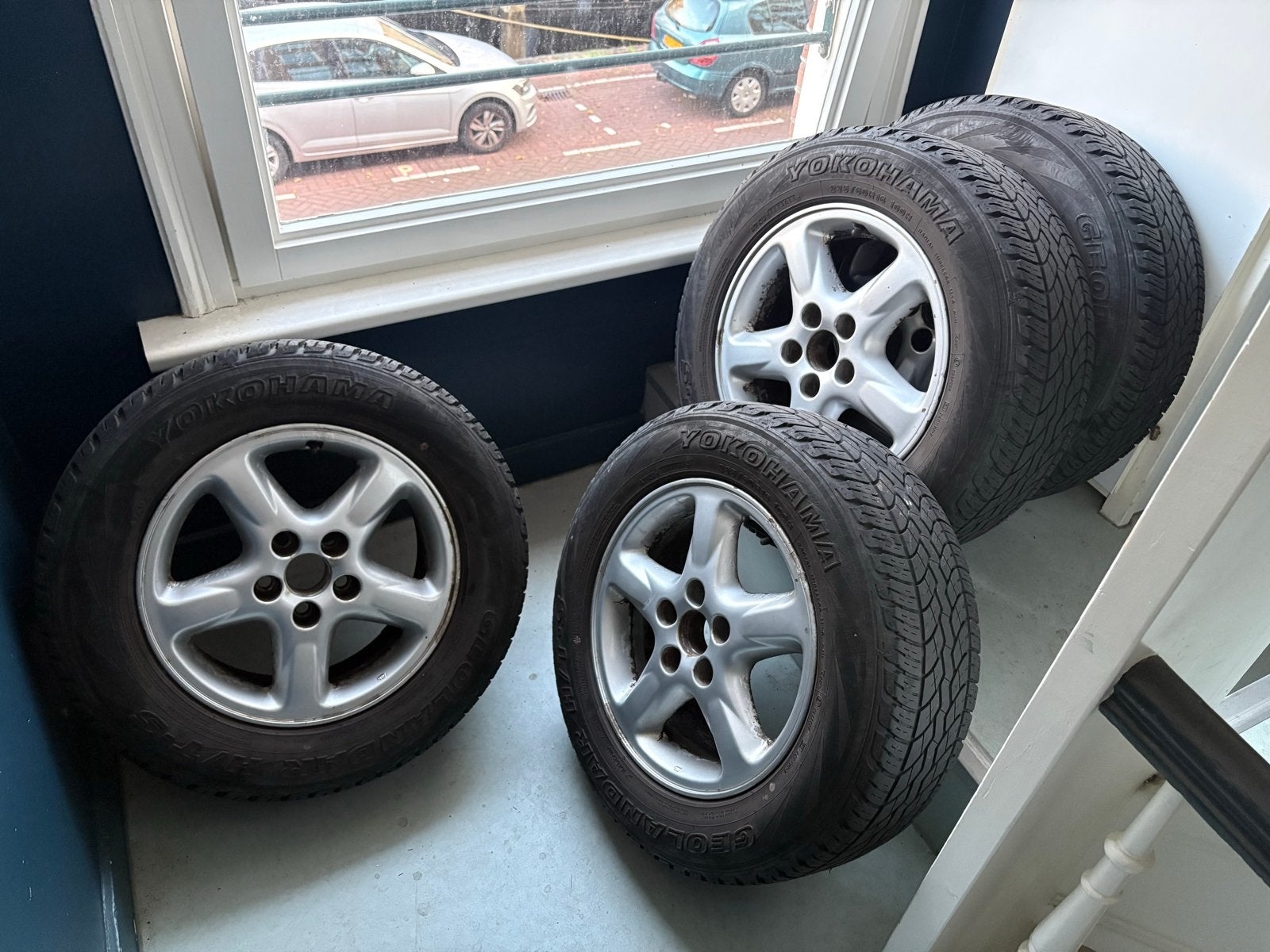 Originele Toyota Rav4 Velgen met Yokohama Banden (2000-2005), Auto-onderdelen, Ophalen, Gebruikt, 16 inch, Banden en Velgen