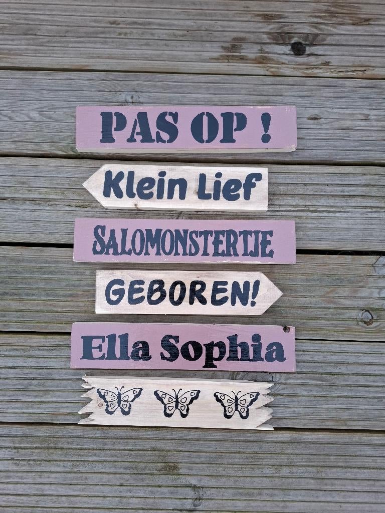 Houten Wegwijzerborden – Gepersonaliseerd & Handgemaakt, Kinderen en Baby's, Kraamcadeaus en Geboorteborden, Nieuw, Geboortebord