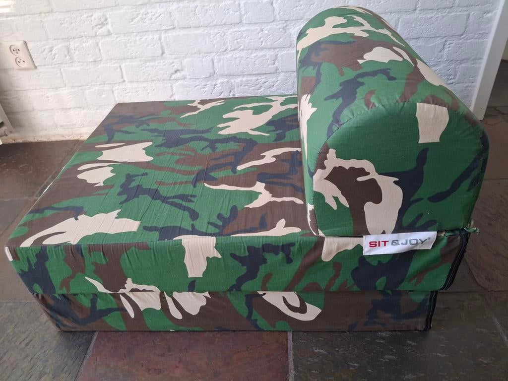 Sit'n Joy Zitzak lounge - Camouflage Design, Huis en Inrichting, Zitzakken, Gebruikt, Zitzak, Groen, Ophalen