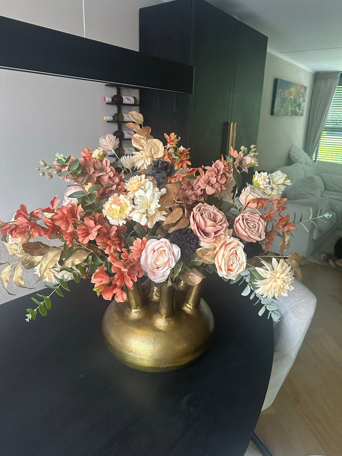 Colmore toetervaas met heel veel kunstbloemen, Ophalen, Overige materialen, Overige kleuren, 50 tot 75 cm