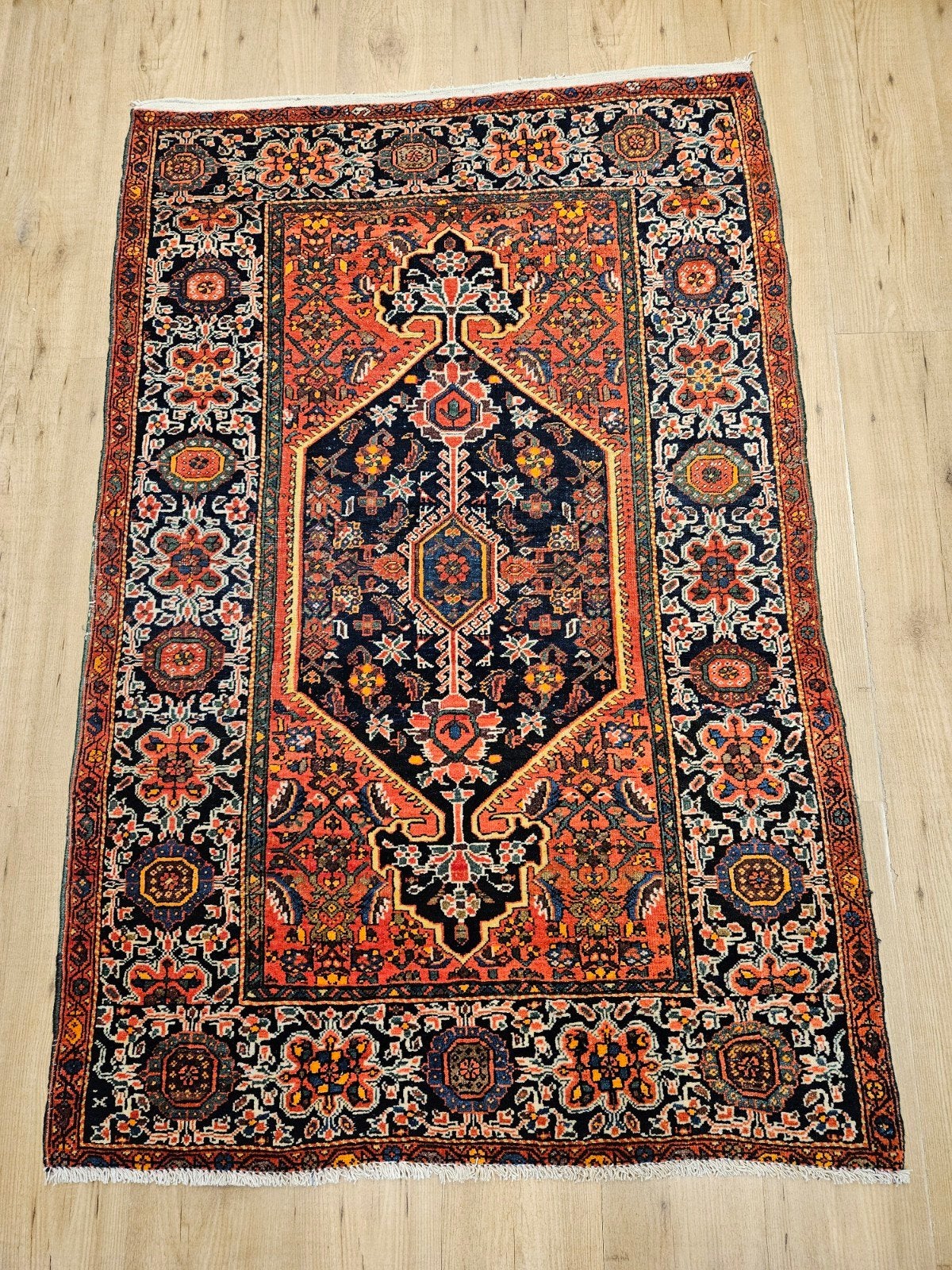 Vintage handgeknoopt perzisch tapijt 163x106, Info@SlatsAntiek.nl, Tweedehands, Perzisch, Ophalen of Verzenden
