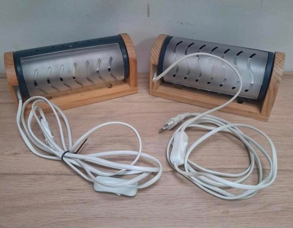 Set van 2 Ikea Tassa vintage bedlampjes., Ophalen of Verzenden, Hout