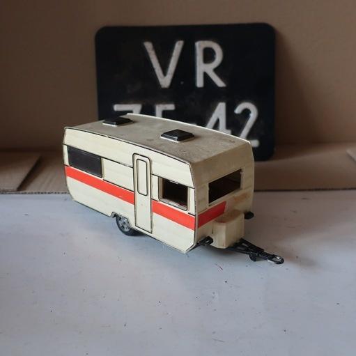 Caravan creme rood 1:25 Mebetoys Mattel origineel, Ophalen of Verzenden, Gebruikt, Overige typen, Overige merken