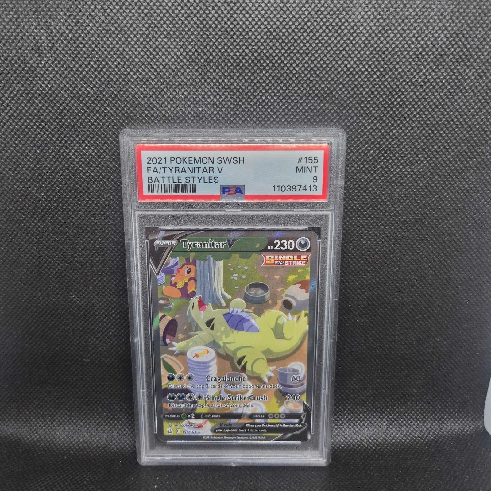Fa/Tyranitar V Battle Styles SWSH PSA 9, Ophalen of Verzenden, Zo goed als nieuw