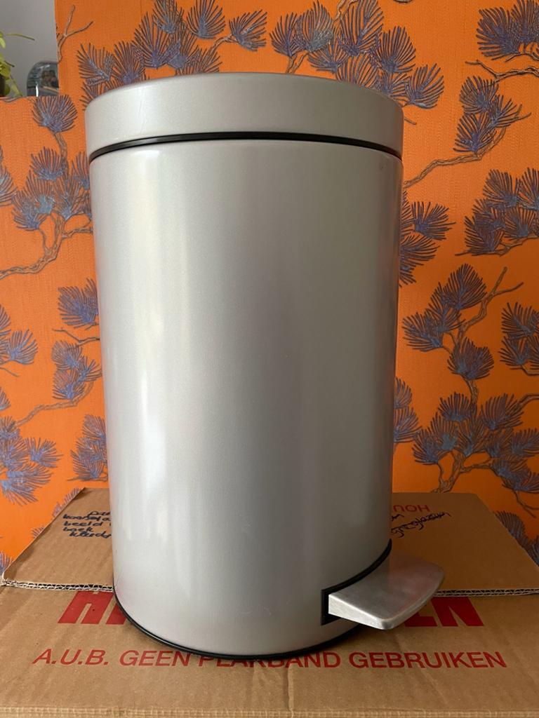 Brabantia prullenbak, Met pedaal, Ophalen of Verzenden, Rvs, Minder dan 50 cm